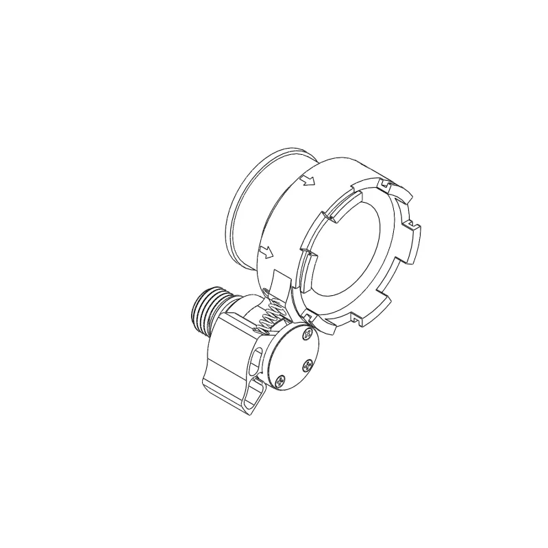 DIVESOFT - BOV manual add valve (MAV) — left, inhale, diluent (38.1 (1 1/2"))