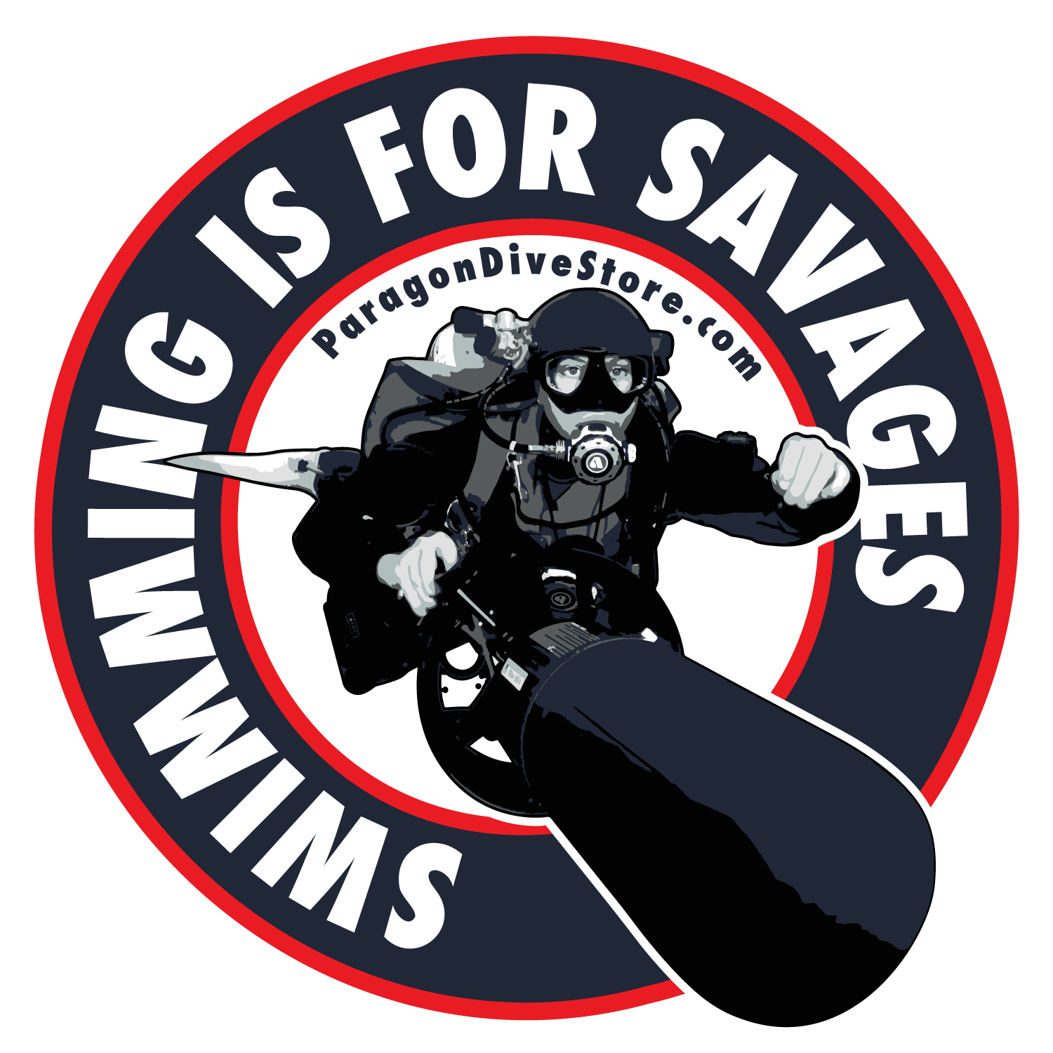 Paragon Dive - "SWIMMING IS FOR SAVAGES" - Stickers