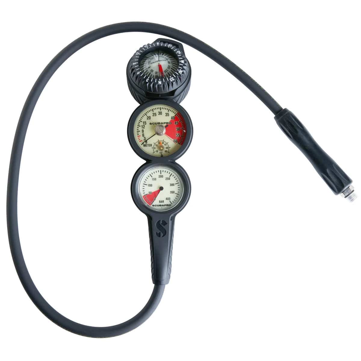 SCUBAPRO - 3-Gauge In-Line Console with Compass, Depth & Pressure Gauge
