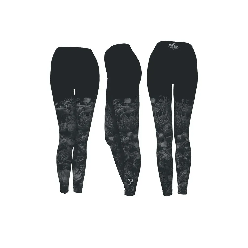 Sea Fear - Black Coral Performance Leggings