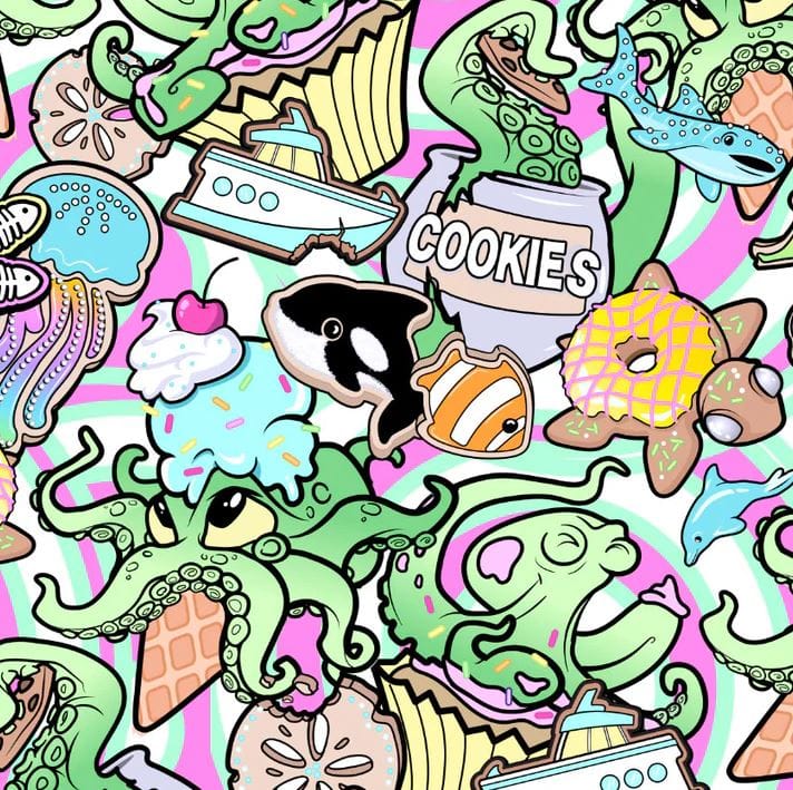 Spacefish Army - Candy Octopus Dive Socks - Image 2