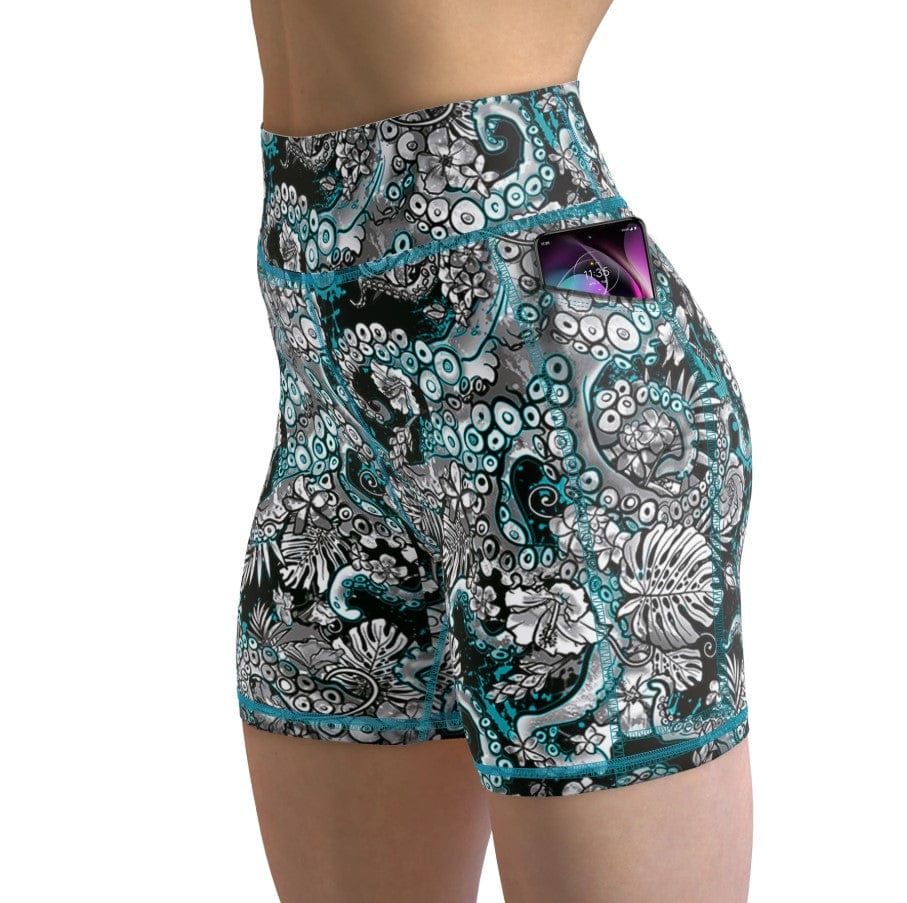 Spacefish Army - Electric Blue Octofloral Shorts - Image 2