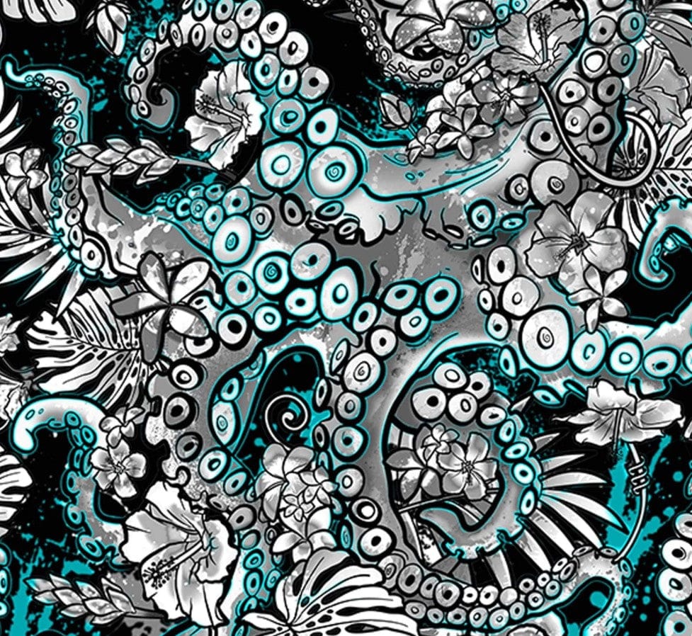 Spacefish Army - Electric Blue Octofloral Shorts - Image 3