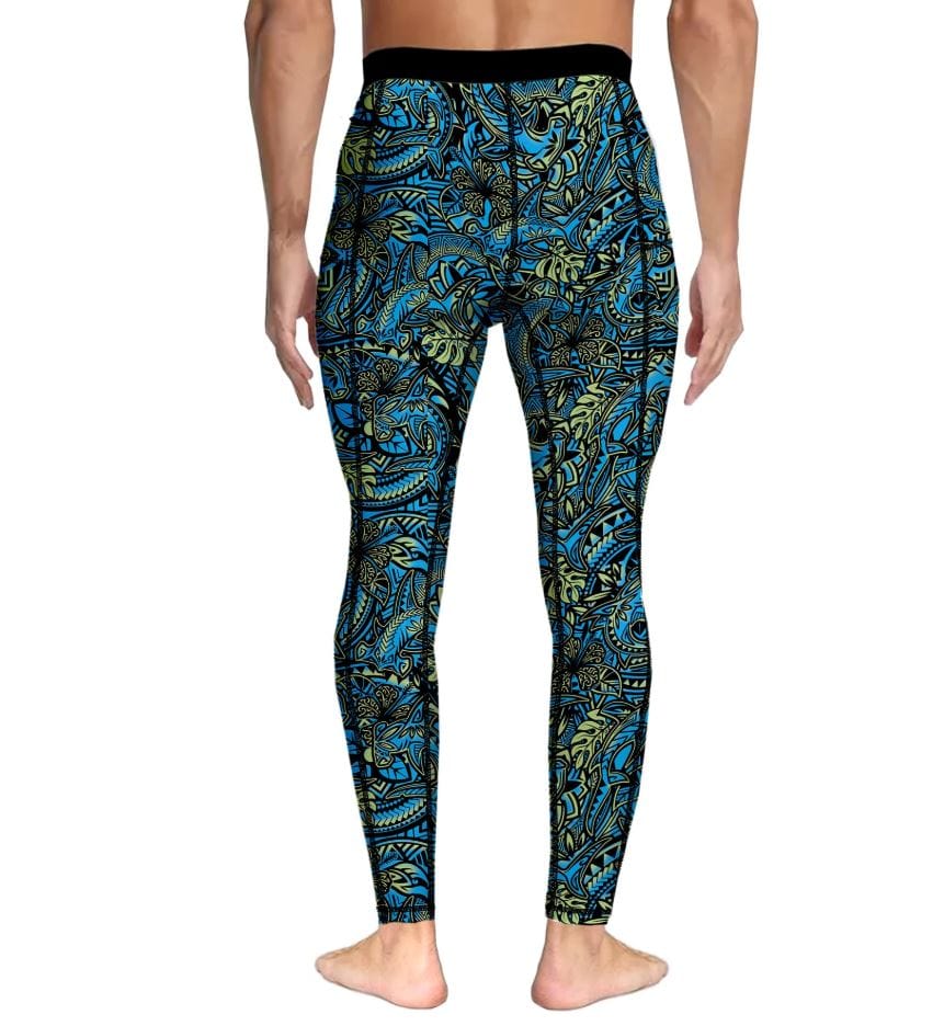 Spacefish Army - Men's Hammerhead Hibiscus Scuba Pants - Image 3