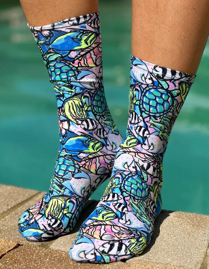 Spacefish Army - Neon Fish Frenzy Dive Socks - Image 3