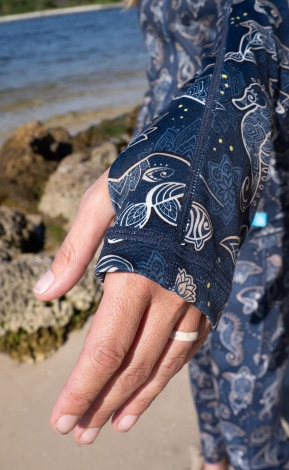 Spacefish Army - Full Zip Ocean Mandala Rash Guard - Image 4